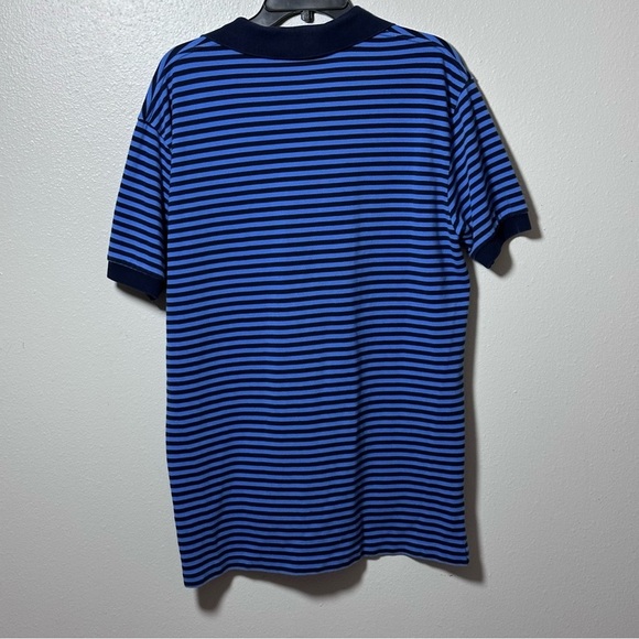 Polo by Ralph Lauren Men Blue Stripe Polo Shirt Cotton Short Sleeve Size L. - Picture 8 of 9